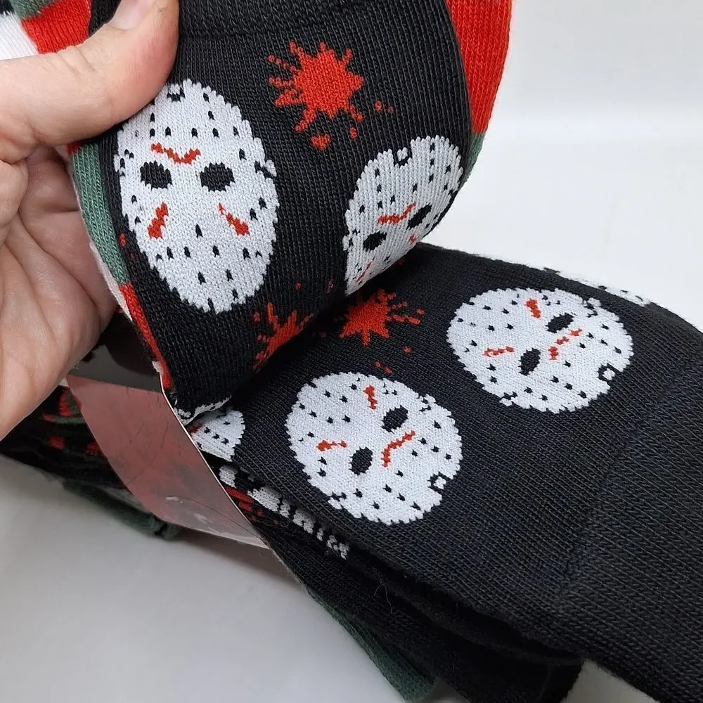 Jason vorhees Freddy nightmare on Elm Street, friday the 13th crew socks